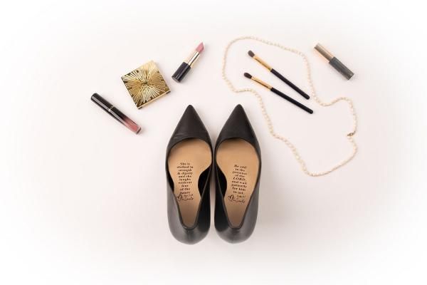 Product Photography - insoles with inspirational quote