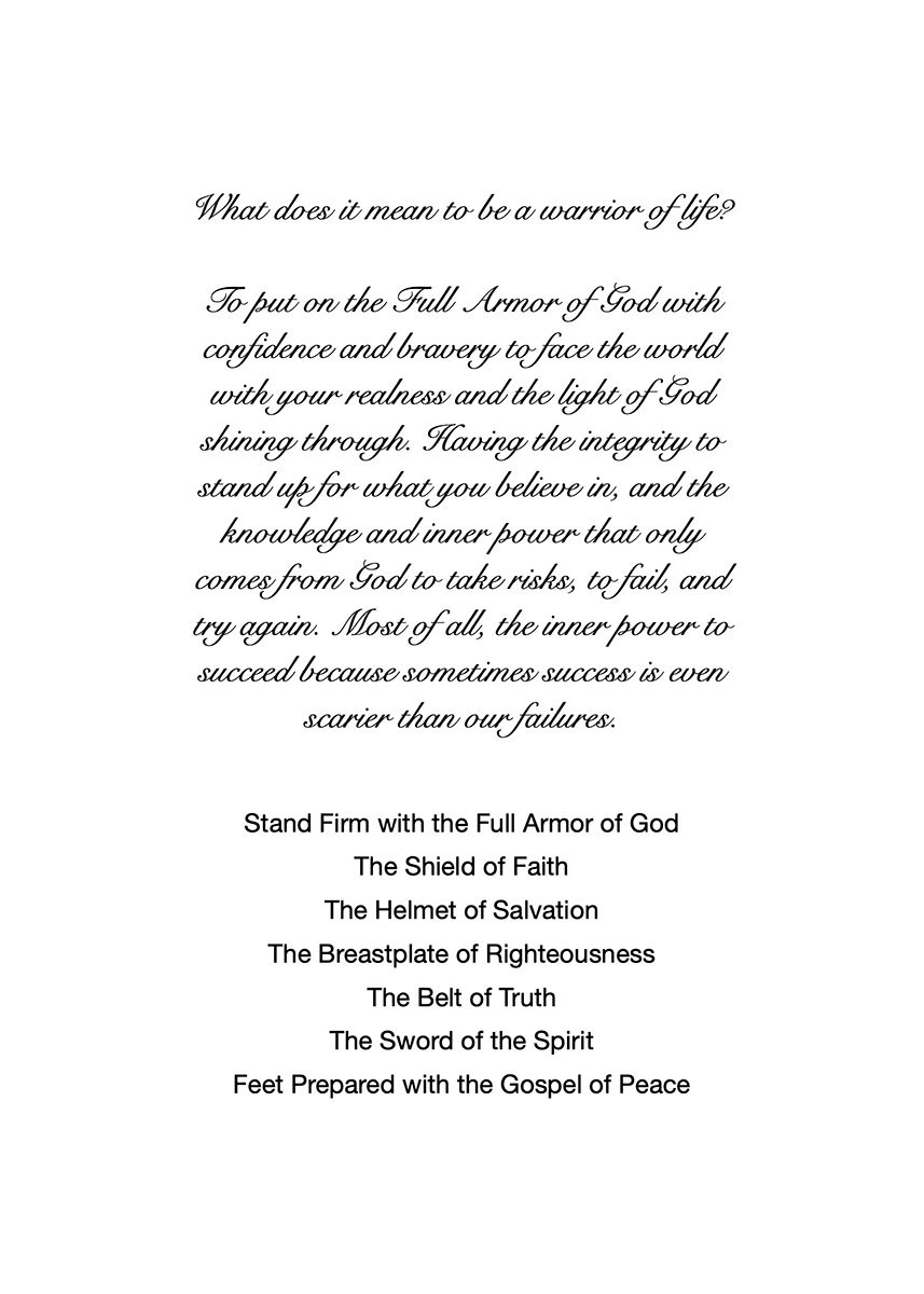 Inspirational note on back of image